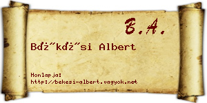 Békési Albert névjegykártya