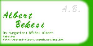 albert bekesi business card